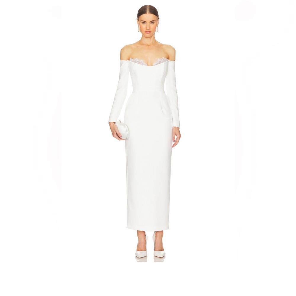 The New Arrivals by Ilkyaz Ozel Farah Dress in Temple White- Bridal Long Sleeve